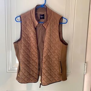 Rafaela vest khaki brown with gold zippers